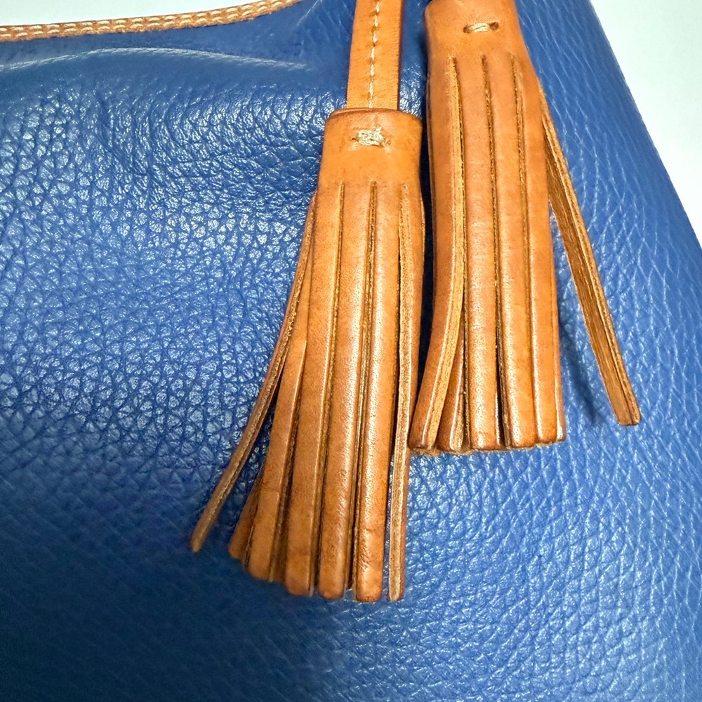 Dooney & Bourke Cobalt Royal Blue Pebbled Leather Slouchy Hobo Bag - Picture 3 of 15